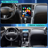 Système d'infodivertissement CarPlay et Android 13,6 pouces avec navigation GPS et caméra de recul pour tableau de bord Infiniti Q50/Q60 2014-2019