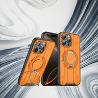 Étui de protection robuste et résistant aux chocs en TPU+PC avec support magnétique pour 17/16/15/14/13 Pro Max Plus, protection de l'appareil photo