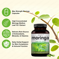 Moringa Made Moringarich Antioxydants Minéraux Vitamines Extrait de feuilles d'Oleifera hautement concentré 10:1 Gélules molles pour adultes 60