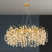 Lustres modernes en cristal doré, lustre de branche d'arbre, luminaires de plafond pour salle à manger et salon