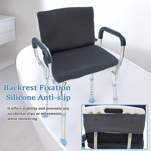 Compassionate Care Shower Chair Cushion <b>With</b> Backrest 40x30x5cm Black Non Slip Quick Dry Washable Seat And <b>Back</b> Support - Product Image 3