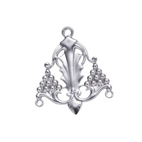 Pendentif en filigrane d'acier inoxydable, motif floral feuille de vigne, forme goutte d'eau, connecteur pour fabrication de bijoux DIY, en acier doré, vente en gros, OEM, personnalisé