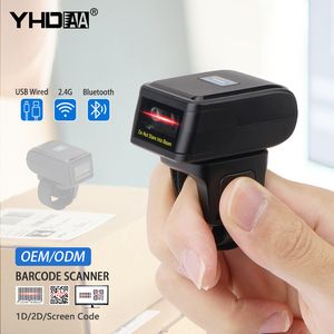 Yhdaa Chất lượng cao chống thả di động 1D 2D Bluetooth không dây đầu đọc mã vạch ngón tay Vòng Máy quét mã vạch cho siêu thị - Product Image 1