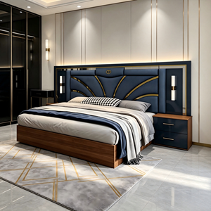 Headboard for Double Bed Elegant Turkish Royal Mirror <strong>king</strong> Size Minimalist French Luxury Hotel Modern Wooden Bedroom Furniture - Product Image 3