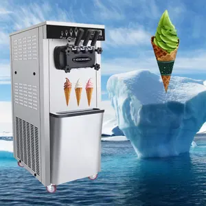 Máquina de sorvete macio com sistema de pré-resfriamento Máquina de sorvete macio de aço inoxidável Máquina de sorvete macio