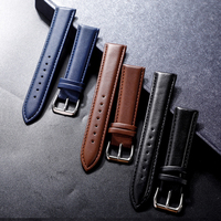 Eraysun-Correas de reloj de cuero de 16, 18, 20, 21, 22mm, correa de reloj de cuero ancho genuino, correa de reloj de material suave, correa de muñeca