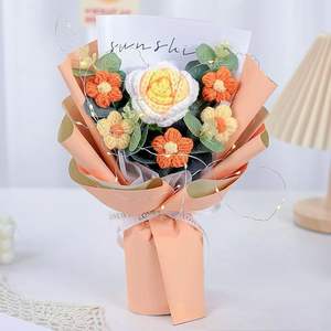 Regalos Personalizados Hechos a Mano, Luces LED Tejidas, Ramo de Flores Tejidas a Crochet <span class=keywords><strong>para</strong></span> el Día de la <span class=keywords><strong>Madre</strong></span>, Regalos de San Valentín - Product Image 5