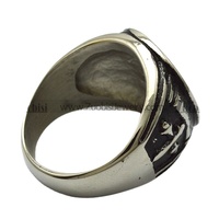 Bague signet vintage personnalisée avec lettres anglaises européennes et américaines, croix grecque, anneaux en grappe pour hommes, anneau personnalisé noir