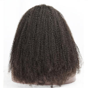 Short <strong>Afro</strong> Kinky Curly Natural Virgin Brazilian <strong>Afro</strong> Curly 250% Density Human Hair HD Lace Front <strong>Wigs</strong> Bang Fringe 14inch <strong>Uk</strong> - Product Image 6