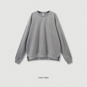 Sudadera con capucha de algodón lavado, bordada, ecológica, cortavientos, estilo vintage americano, holgada, con cuello redondo, para otoño - Product Image 3