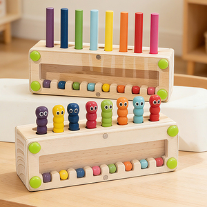 Jeu de mémoire pour les jeunes enfants, jeu d'association de couleurs, jeu de société familial amusant, jouet <span class=keywords><strong>en</strong></span> bois - Product Image 1