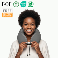 Oreiller de voyage ergonomique en mousse à mémoire de forme en U pour massage du cou, idéal pour avion et voiture, personnalisable avec logo, OEM, ODM, vente en gros, approvisionnement direct usine