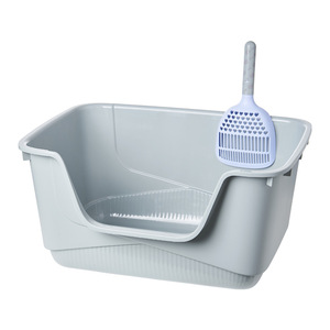 กระบะทรายแมวแบบเปิด ขนาดใหญ่พิเศษ วัสดุ PP หนา พร้อมที่ตักสำหรับแมว - Product Image 4