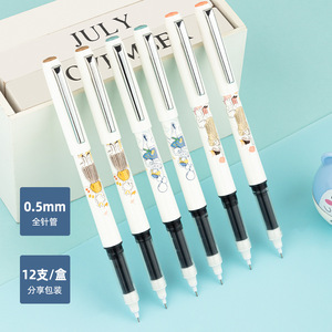 Deli S1619 Gel Pen 0.5mm Black Full Syringe Tube Direct Liquid Rollerball For Students - Product Image 4
