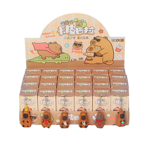Llavero de silicona con diseño de capibara de luz de colores, caja sorpresa, 24 piezas, juguete de dibujos animados para regalo del Día del Niño - Product Image 5