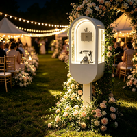 Cabine téléphonique vintage pour fêtes, accessoire de photomaton avec fonction d'enregistrement audio pour mariages et événements