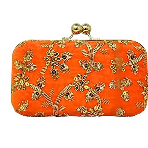 Bolso de Mano Bordado a Mano con Espejo para Mujer, con Atractiva Decoración Festiva, Elegante Bolso de Mano Bordado con Perlas - Product Image 1