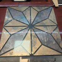 Panneau acoustique en placage reconstitué à motif étoile radiale, panneau absorbant le son en bois géométrique 600x600mm pour hall d'hôtel