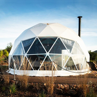 Dôme de glamping de luxe japonais de 6 m pour observer les étoiles, tente de camping familiale en plein air, maison préfabriquée pour les stations balnéaires et hôtels de sources chaudes