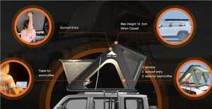 Smarcamp Tienda de campaña de viaje para acampar al aire libre Tienda de techo conveniente plegable - Product Image 5