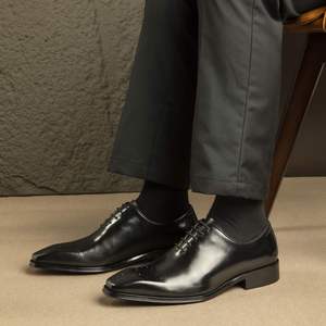 New Style Men's Lace up Business Formal Leather <b>Shoes</b> Handcrafted Cowhide Breathable Oxford Dress <b>Height</b> <b>Increasing</b> Autumn - Product Image 5