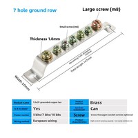Bornier de connexion en cuivre et laiton pour mise à la terre et neutre, 4P 6P 8P 10P M6 250A, connecteur de câble pour système solaire, ESS, batterie et boîtier de barre omnibus