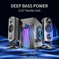 Sistema de Audio 2.1 con Bajos Potentes, Altavoces Multimedia para Cine en Casa y Computadora, Subwoofers
