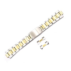 Correa de reloj de lujo de dos tonos de acero inoxidable 316L de 20mm, estilo antiguo para pulsera <span class=keywords><strong>Oyster</strong></span> con extremo curvo hueco para Rolex - Product Image 4