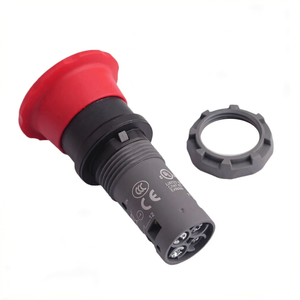 Bouton d'arrêt d'urgence compact authentique CE4T-10R-02, tête champignon rouge 40 mm, 2 contacts NC, IP69K/IP20, en stock - Product Image 1