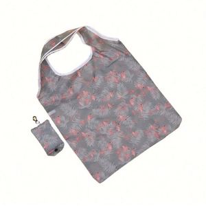 Sac de courses pliable en polyester RPET 190T avec logo personnalisé, sac d'épicerie réutilisable écologique pour supermarché - Product Image 5