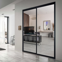 Porte coulissante intérieure en verre à cadre mince Portes coulissantes en verre et aluminium Portes coulissantes pour balcon