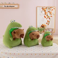 Peluche brodée super douce Kawaii Crocodile Capybara Ours, jouet réconfortant, cadeau amusant pour filles et enfants, rembourrage en coton PP