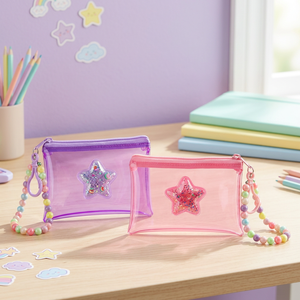 Girls Transparent PVC Waterproof Zipper Casual Coin Purse with Candy-Colored Chain <b>Mini</b> Storage <b>Pouch</b> - Product Image 3