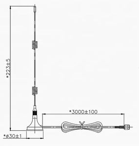 Antenne fouet hélicoïdale à ressort à montage magnétique à polarisation verticale 2.4GHz avec signal fort pour systèmes de communication - Product Image 3