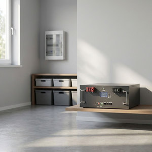 แบตเตอรี่ LiFePO4 แบบติดตั้งบนชั้นวางขนาด 15 กิโลวัตต์ชั่วโมง 51.2 โวลต์ 300 แอมป์ชั่วโมง สำหรับสำรองไฟฟ้าพลังงานแสงอาทิตย์สำหรับที่อยู่อาศัย รับผลิตแบบ OEM ODM - Product Image 1