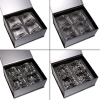 Ensemble de verres à whisky dans un coffret cadeau, articles de bar pour la maison, design minimaliste moderne, emballage en verre