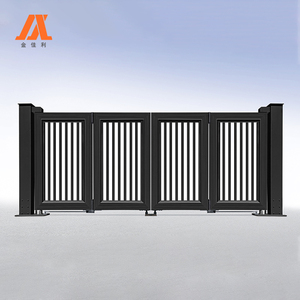 Porte à double battant extérieure électrique à persiennes, porte coulissante automatique rétractable, porte à double battant avec aluminium - Product Image 5