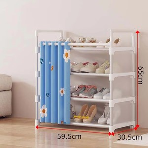 Scaffale Portascarpe in Metallo a 4/5 Ripiani Staccabile <span class=keywords><strong>con</strong></span> Copertura Antipolvere, Organizzatore Antiruggine per Borse e Attrezzi da Soggiorno - Product Image 5