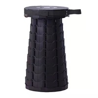 Tabouret pliant télescopique portable en plastique pour camping et pêche, avec logo personnalisé, capacité 600 lbs, idéal pour l'extérieur