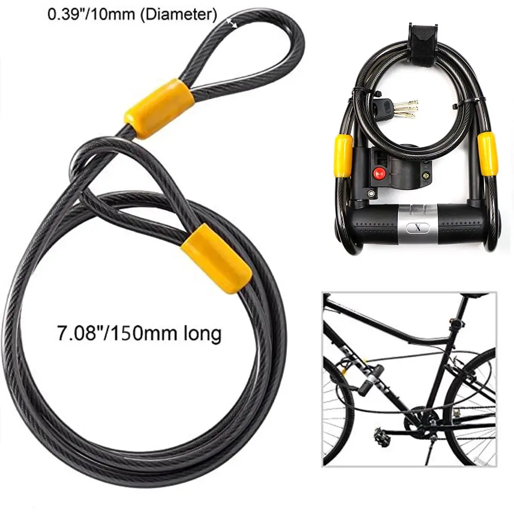 Smart Fingerprint Safety Bike Lock Cable Thick Chain Heavy Cycling Bracket Motor 