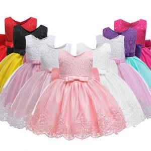 Vestidos de Princesa sin Mangas al por Mayor con Lazo y Encaje, Ropa de Princesa para Niñas, Vestidos de Dama de Honor con Cinturón Grande - Product Image 2