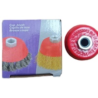Brosse métallique en forme de coupelle, brosse à fil pour acier inoxydable, pour meulage, décapage de rouille et polissage, 3 pouces, type à écrou.