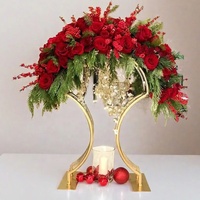 Arche de mariage en métal doré support de toile de fond centre de table de mariage porte-fleurs décoration d'allée de cérémonie de mariage pour événement et fête