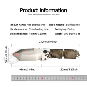 Couteau personnalisable de haute qualité en acier inoxydable, lame fixe, usage industriel et extérieur, avec étui en nylon et plastique, pour bricolage, OEM, robuste, livraison directe - Product Image 4