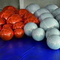 Grands ballons géants gonflables abordables d'extérieur et d'intérieur en PVC avec boules miroir lumineuses décoratives lisses