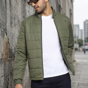 Chaqueta Acolchada con Cierre para Hombre, Ligera, Impermeable, Resistente al Viento, de Lona, Manga Larga, Informal, para Invierno - Product Image 3