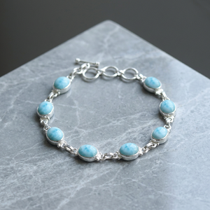 Classic Natural Larimar 925 Sterling Silver Women's Bracelets Wedding Party Thanksgiving Gifts Indian Handmade <b>Best</b> Price - Product Image 3
