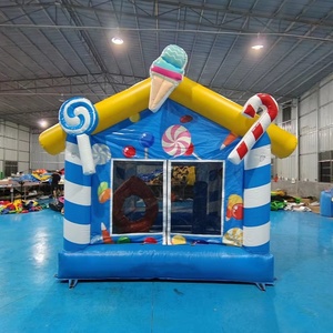 Lit de saut de bonbons <span class=keywords><strong>bleu</strong></span> Offre Spéciale enfants sautant château trampoline gonflable équipement de location de fête videur gonflable pour enfants - Product Image 1