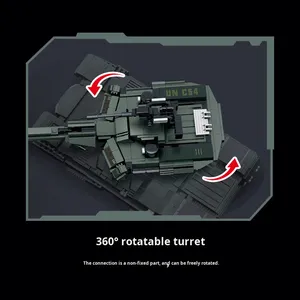 Explosion-Proof Armored Tank T2231 1:8 Scale 40-Piece Assembly Building Blocks Military <strong>Model</strong> Ornament Toy for 14 Years - Product Image 3