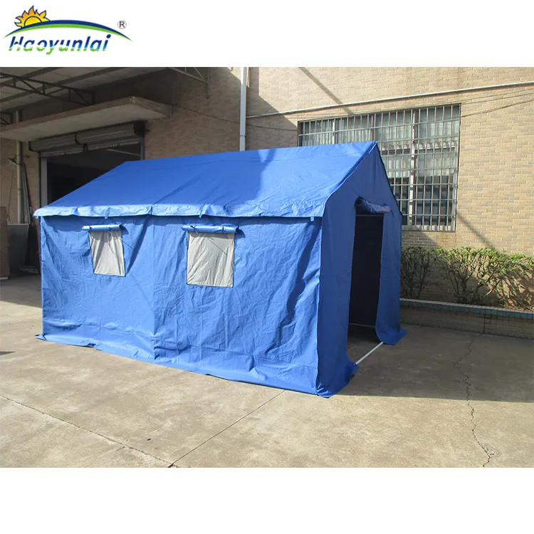 Goodluck custom canvas 3*4m 6 8 people blue tube disaster relief outdoor tent for sales